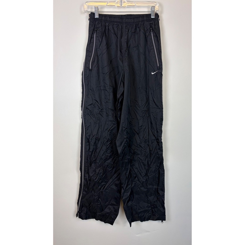 Nike Track Pants Large Black Vintage‎ 90s Windbreaker Side Zip Nylon Bella Hadid